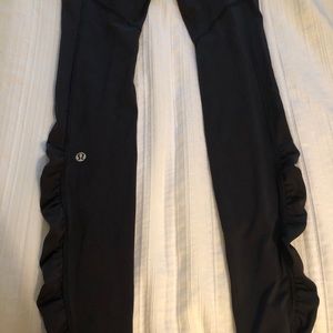 Lululemon full length black ruffle leggings